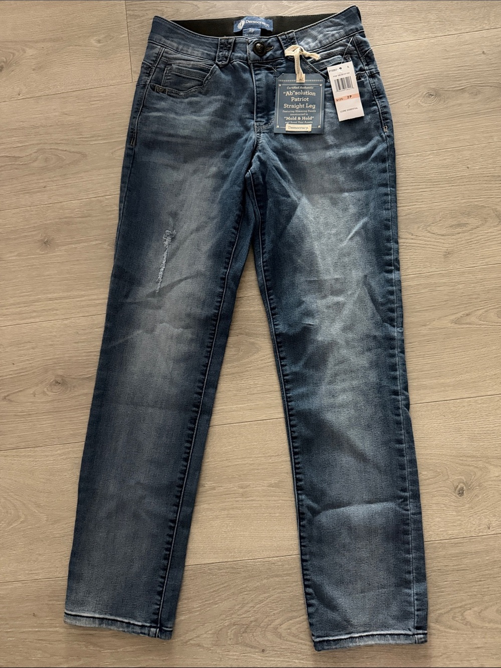 Democracy Patriot Straight Leg Jeans in Medium Wash Blue